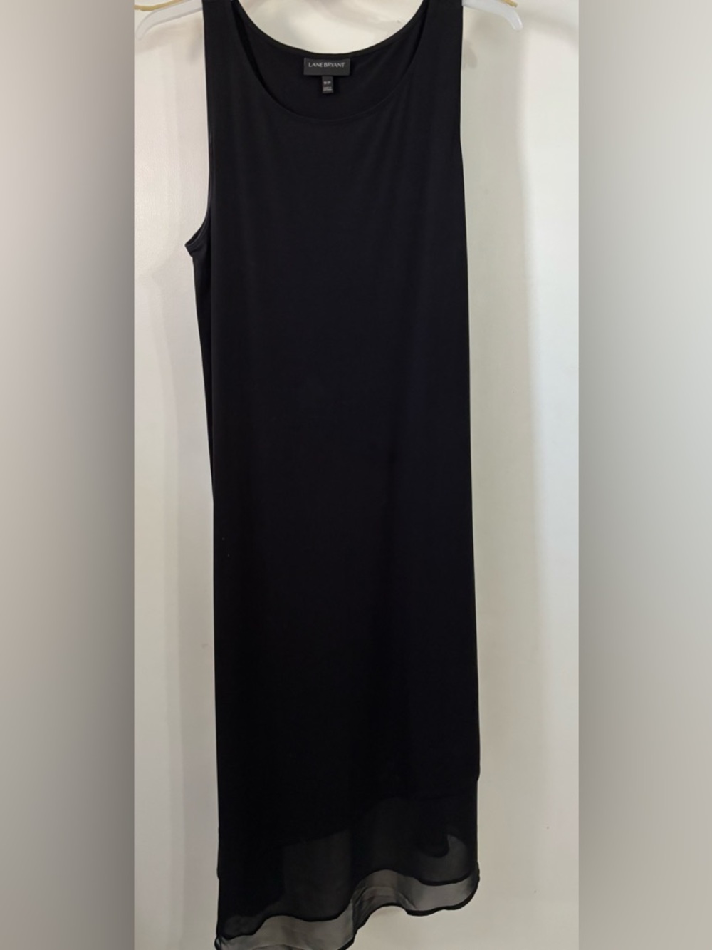 Classy Lane Bryant Black Sleeveless Women’s Maxi Dress Chiffon Bottom Trim 18-20